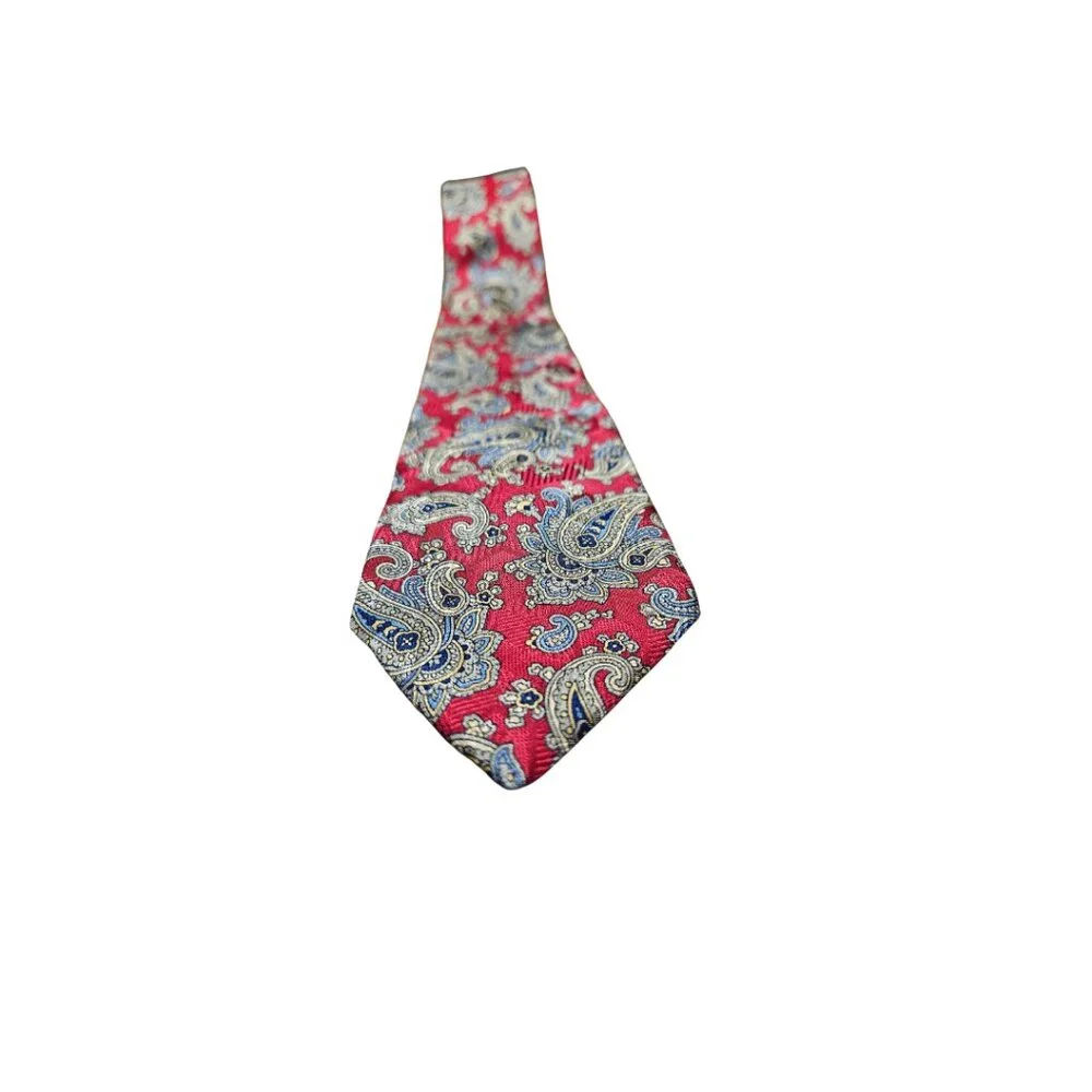 Vintage Van Heusen Boy's Pure Silk Red Paisley Tie